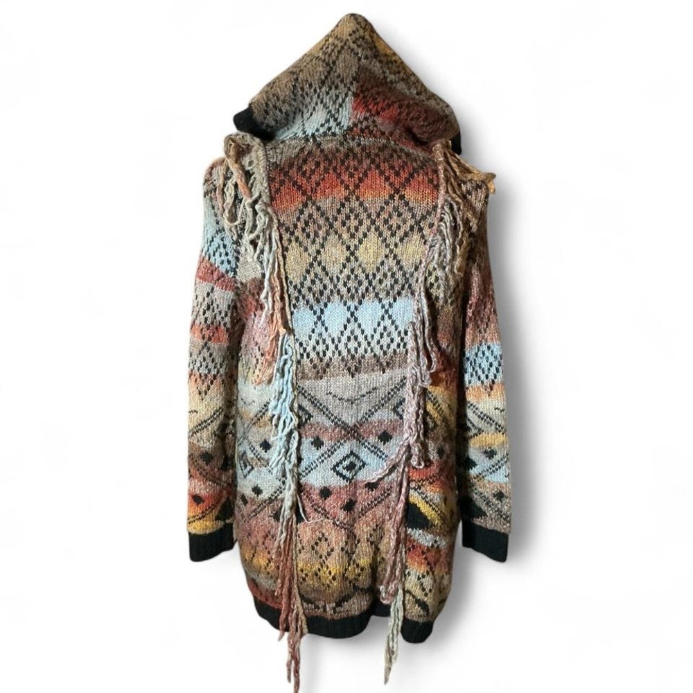 IDYLLWIND Bohemian Knit Patchwork Wool‎ Fringe Ho… - image 2